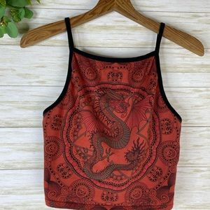 UO Truly Madly Deeply Terracotta Orange Dragon Cropped Cami Tank